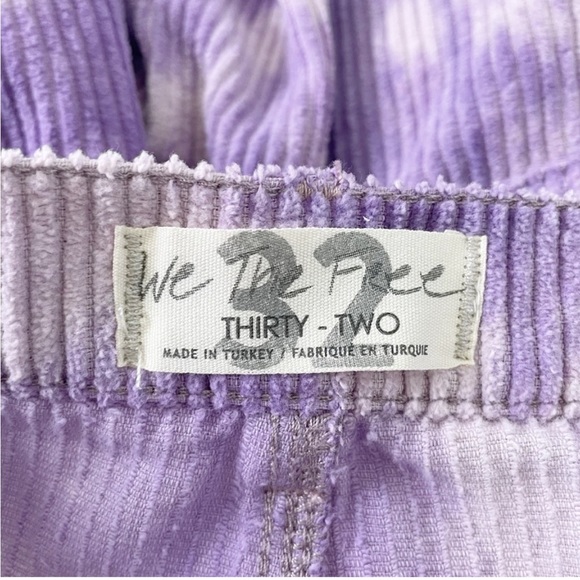 Free People Corduroy Tie Dye Reese Pitched Straight Cord Pants Purple - Picture 4 of 15